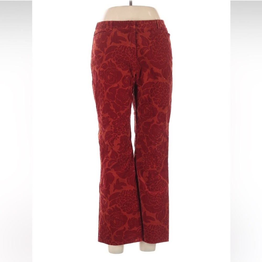 Lilly Pulitzer Red Floral Boot Cut Corduroy Pants